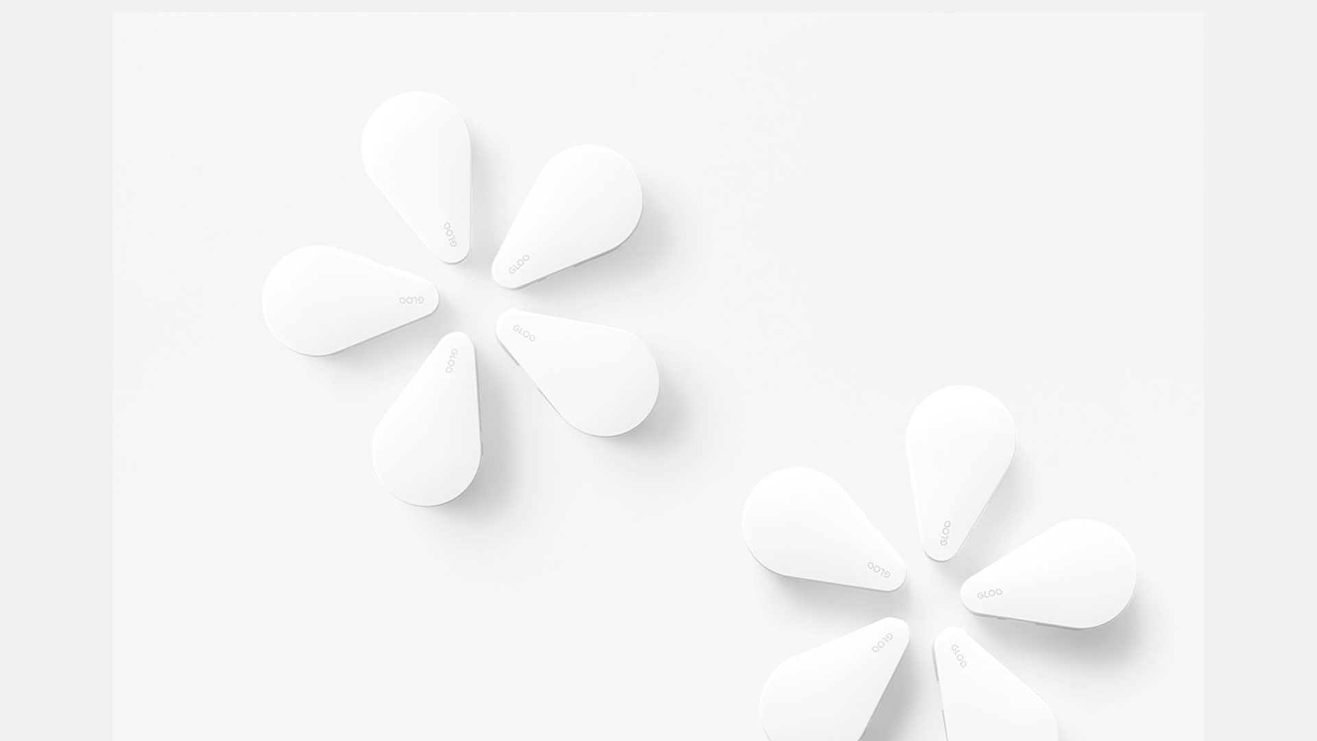 Imagen de la línea minimalista de productos adhesivos Gloo
